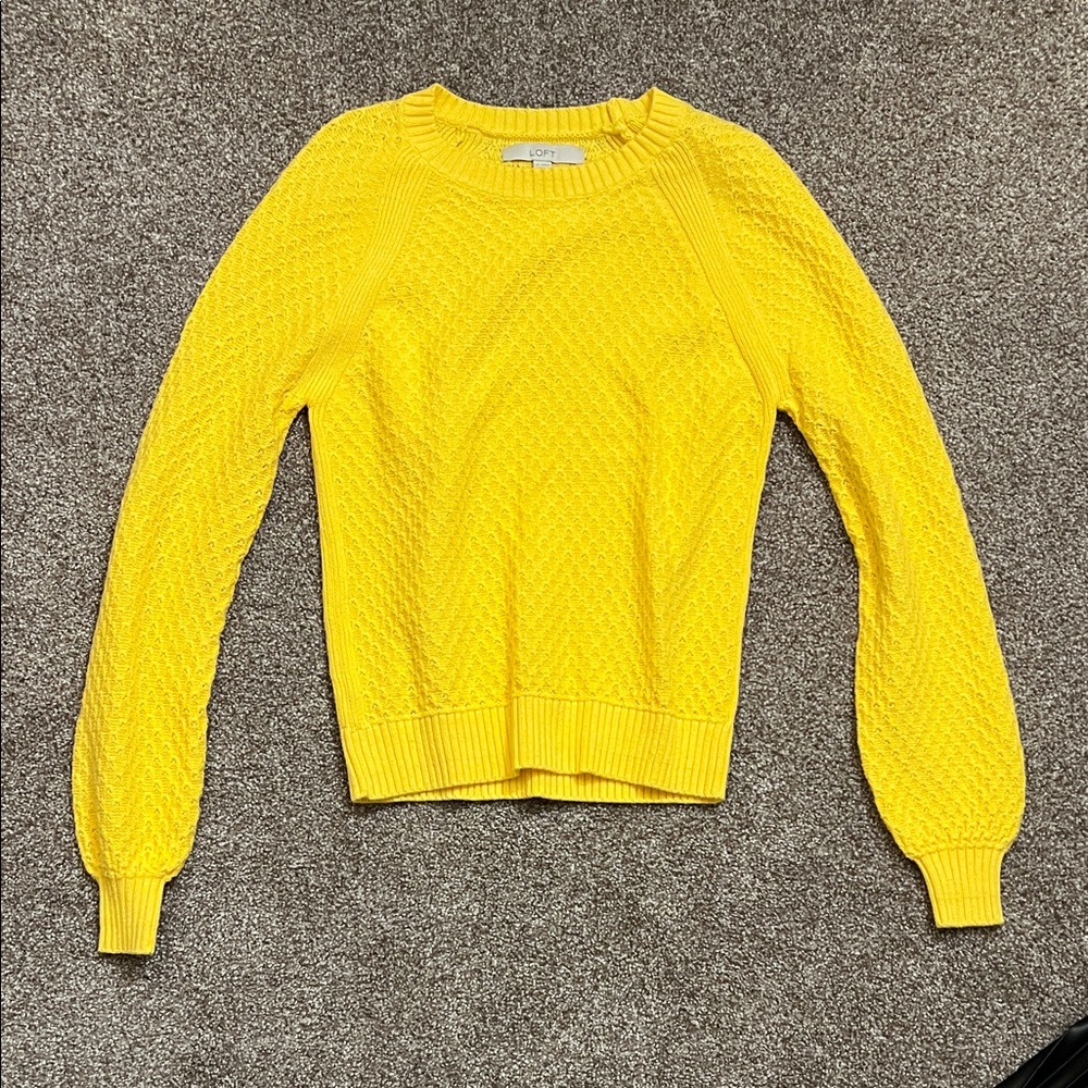 LOFT Sunny Yellow Textured Sweater